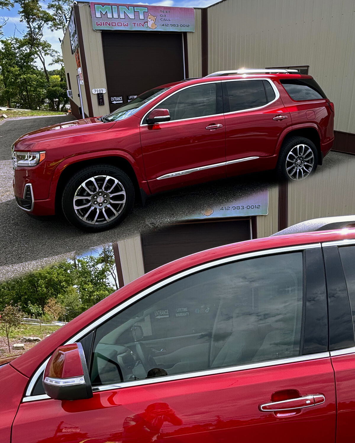 GMC Acadia windows tinted 35% by Mint Window Tint in Pittsburgh, PA