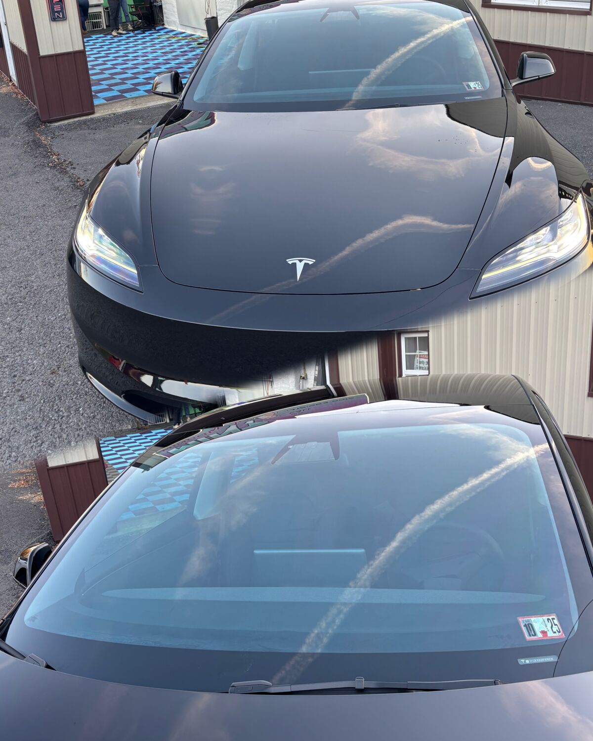 Tesla Model windows tinted 75% in Pittsburgh, PA by Mint Window Tint